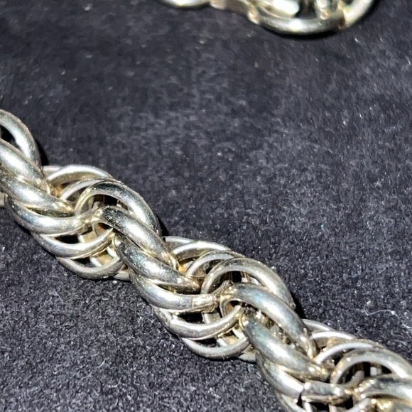 Lot 3 Vintage silver tone costume bracelets rope chain bells - Picture 2 of 4